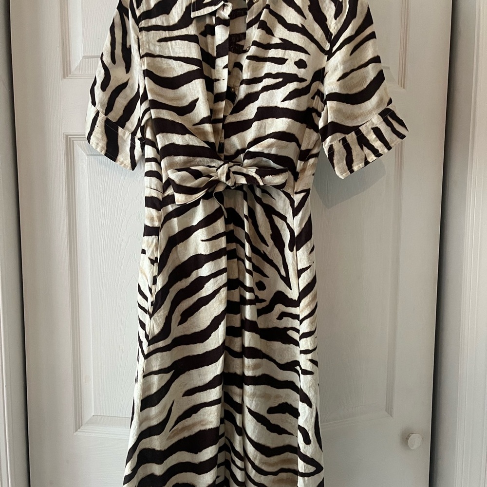 Ralph Lauren Zebra Print Tie-Front Dress